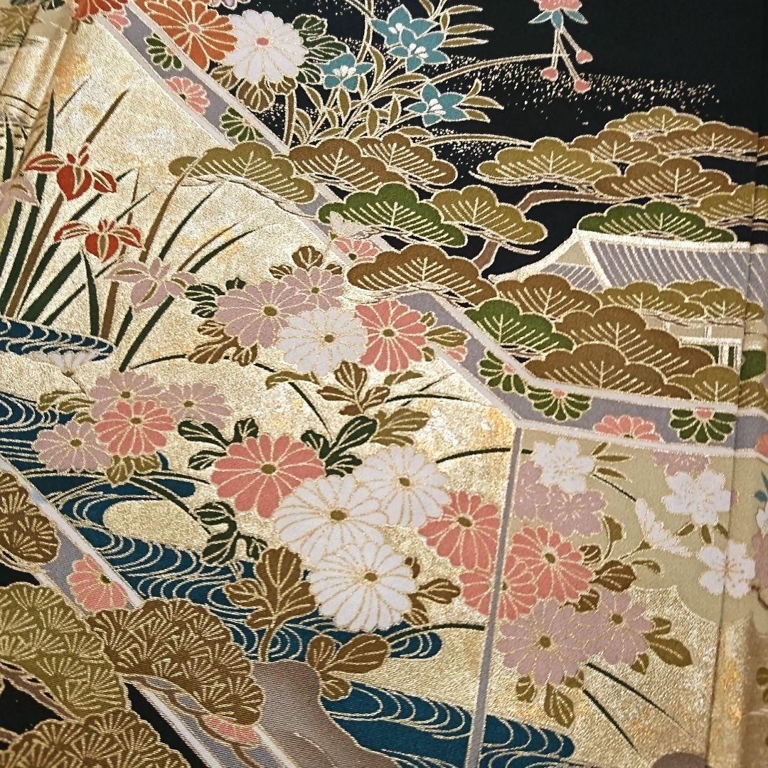 1574★正絹 黒留袖 着物 5枚セット おまとめ リメイク素材