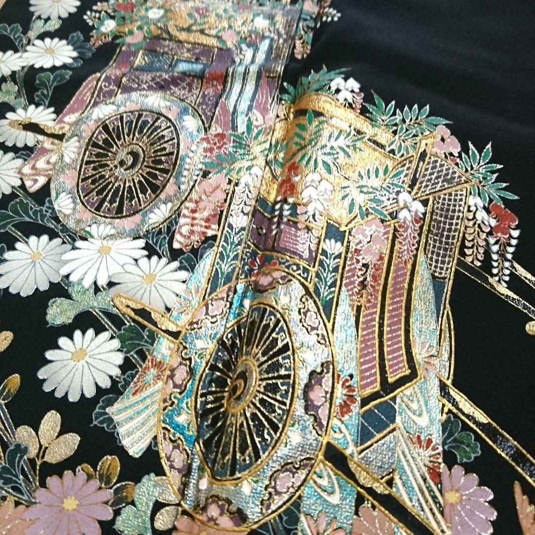 1574★正絹 黒留袖 着物 5枚セット おまとめ リメイク素材