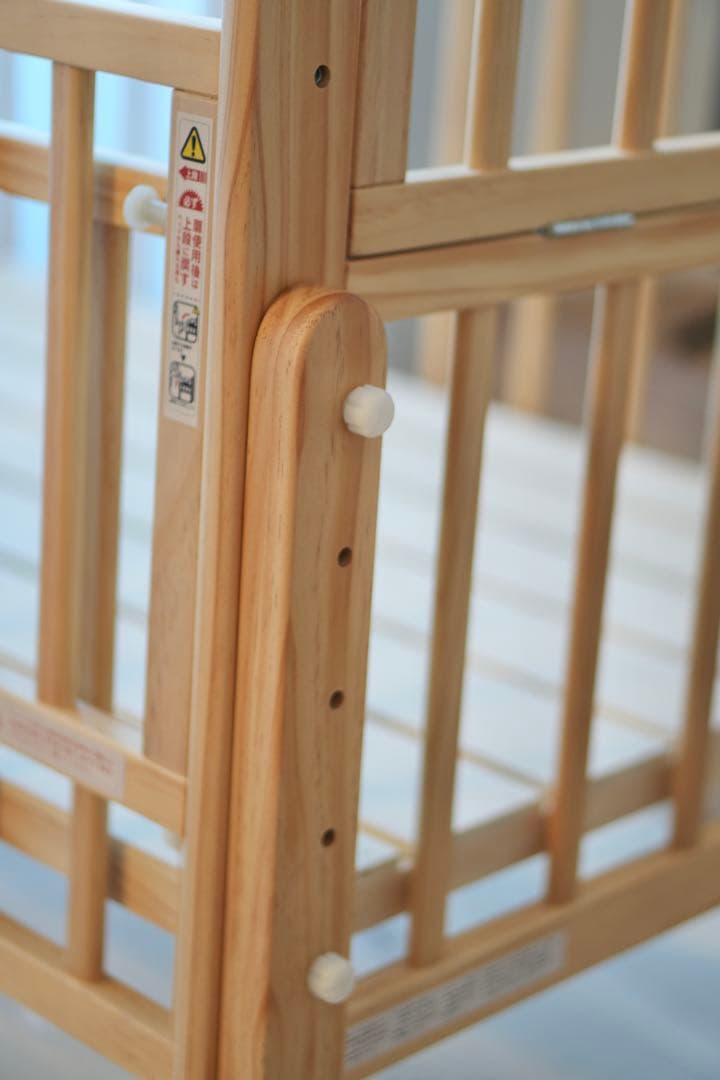 【美品】大和屋　ノモック　Wオープンハイタイプ　ベビーベッド　キャスター