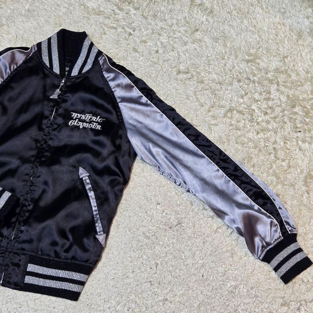 ヒステリックグラマー バイクガール スカジャン 2AB-5940　F 刺繍　灰黒