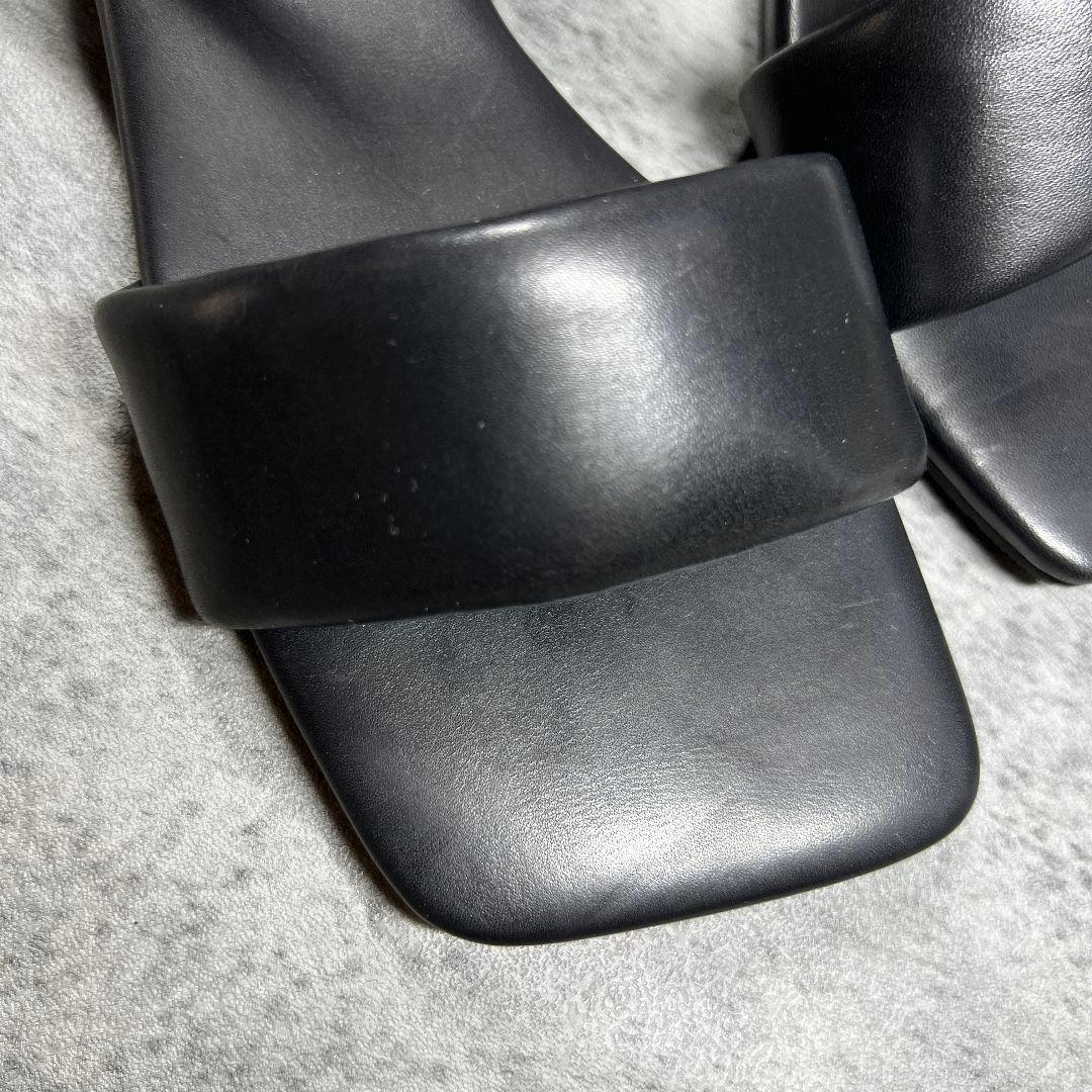 極美品【SHISEI】（36）パデッドサンダル アンクルストラップ ブラック