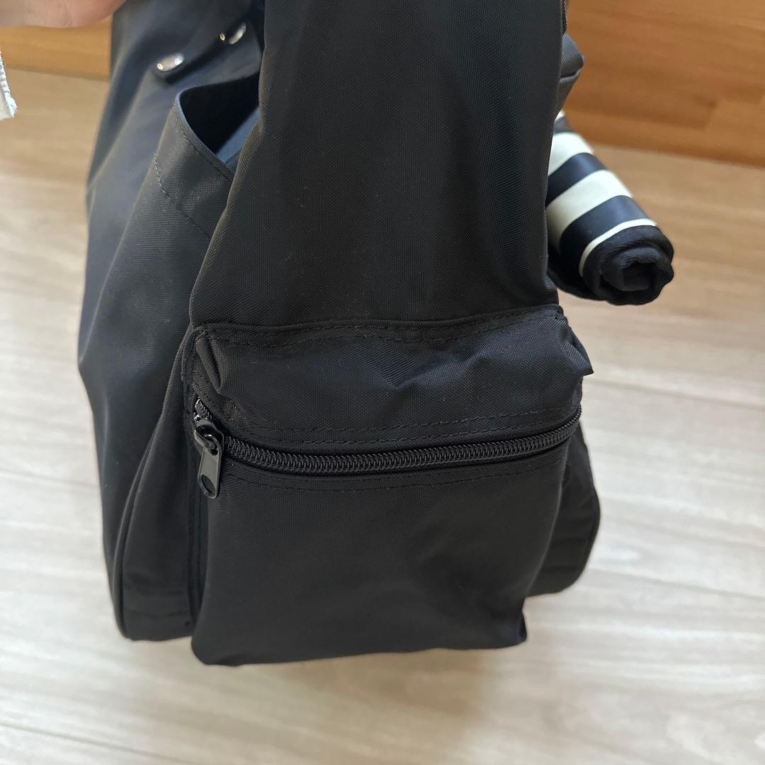 mr.backman ブラック ストライプハンドル キャリーバッグ