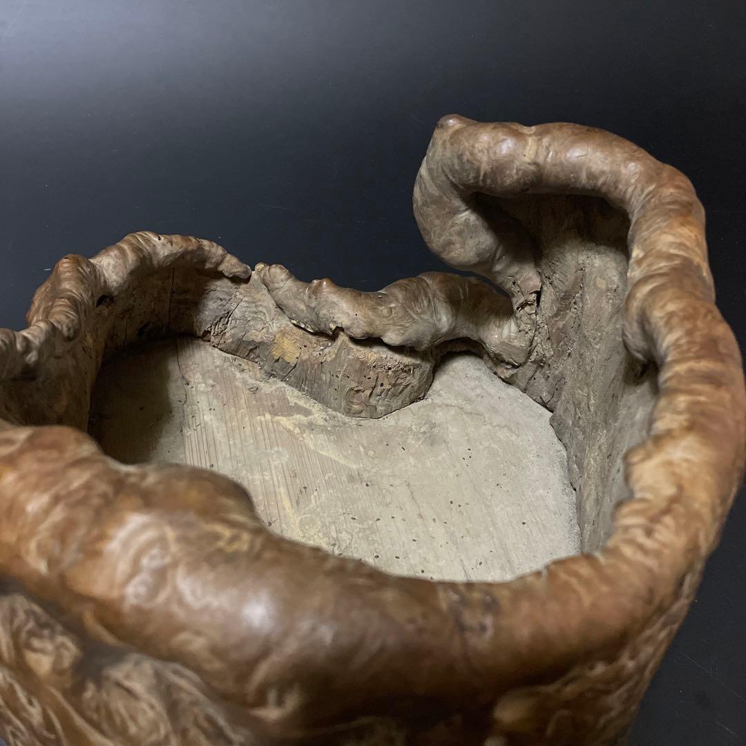 くり抜き盆火鉢　天然杢　2