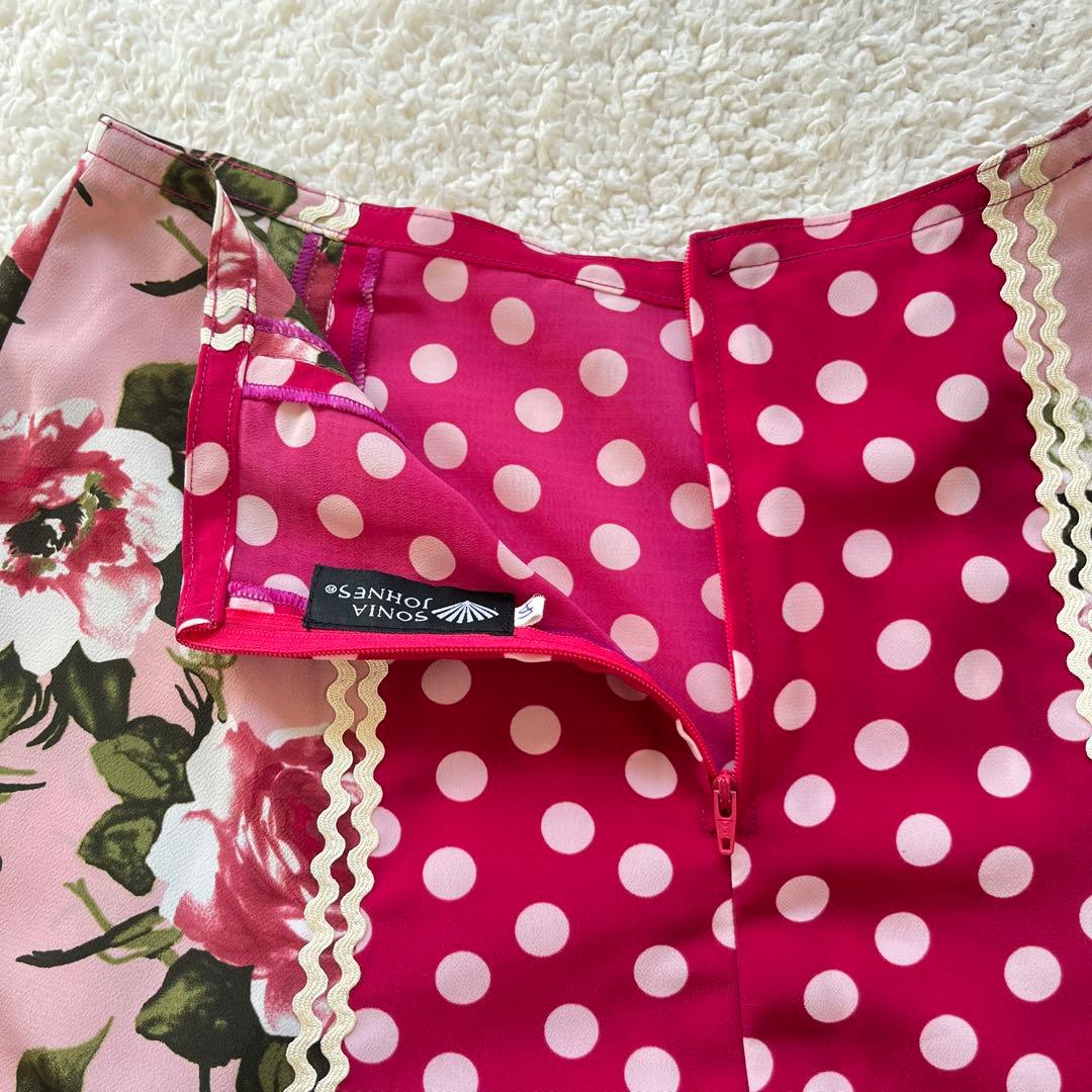 ソニアジョーンズ スカート フラメンコ衣装 バラ ドット