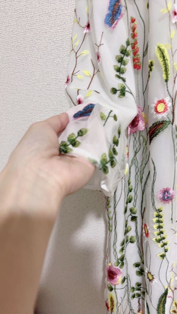 極美品　英国王室御用達オースチンリード AUSTIN REED 花柄総刺繍ワンピ