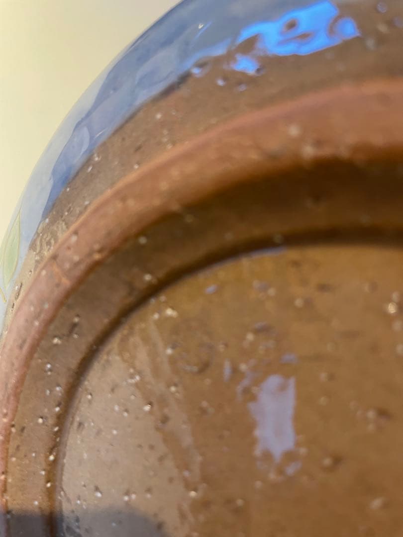 陶葊　陶あん　取手付き器　藤の花