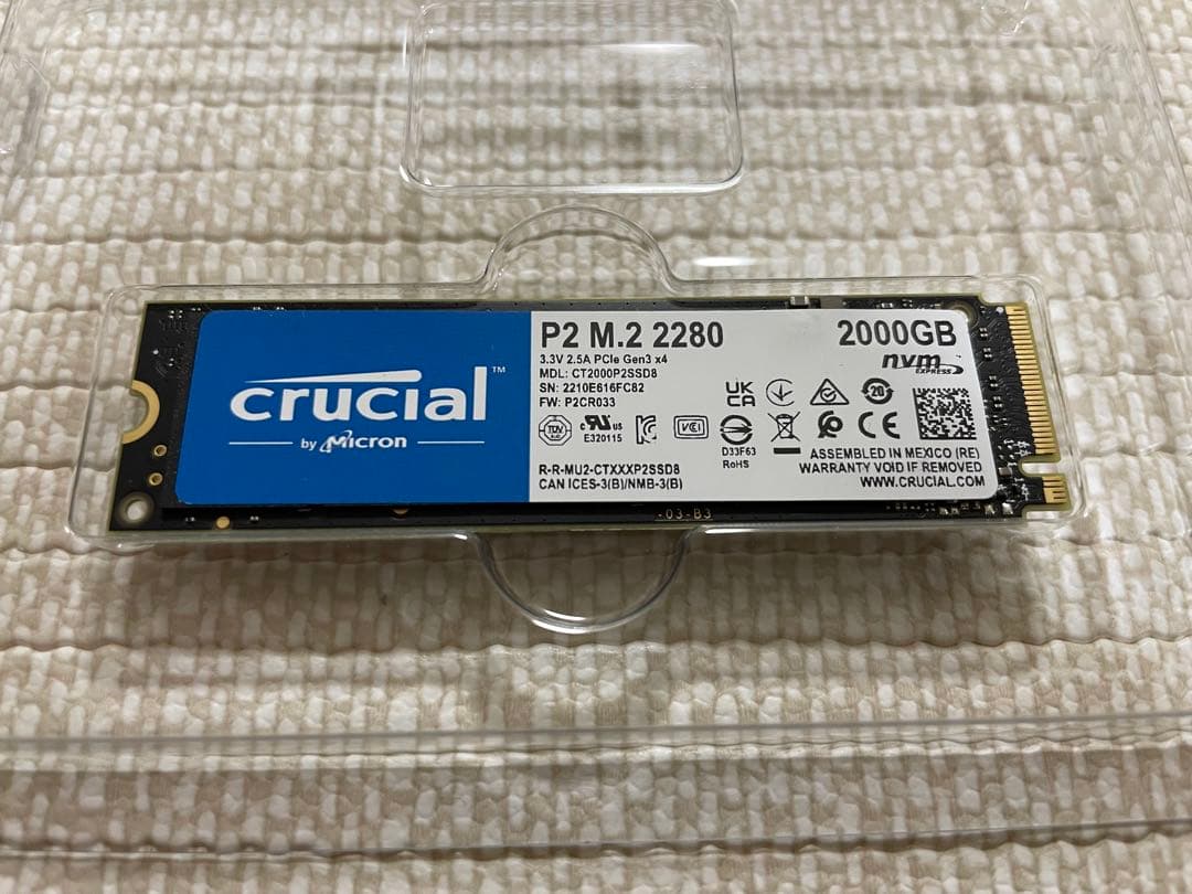 内蔵型SSD crucial P2 M.2 2280 2000GB SSD