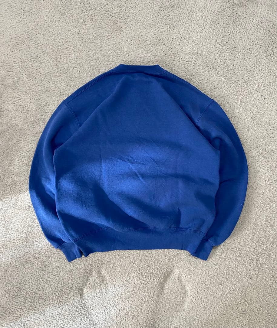 【90s USA製】ラッセルアスレチック　無地スウェット　前V ブルー