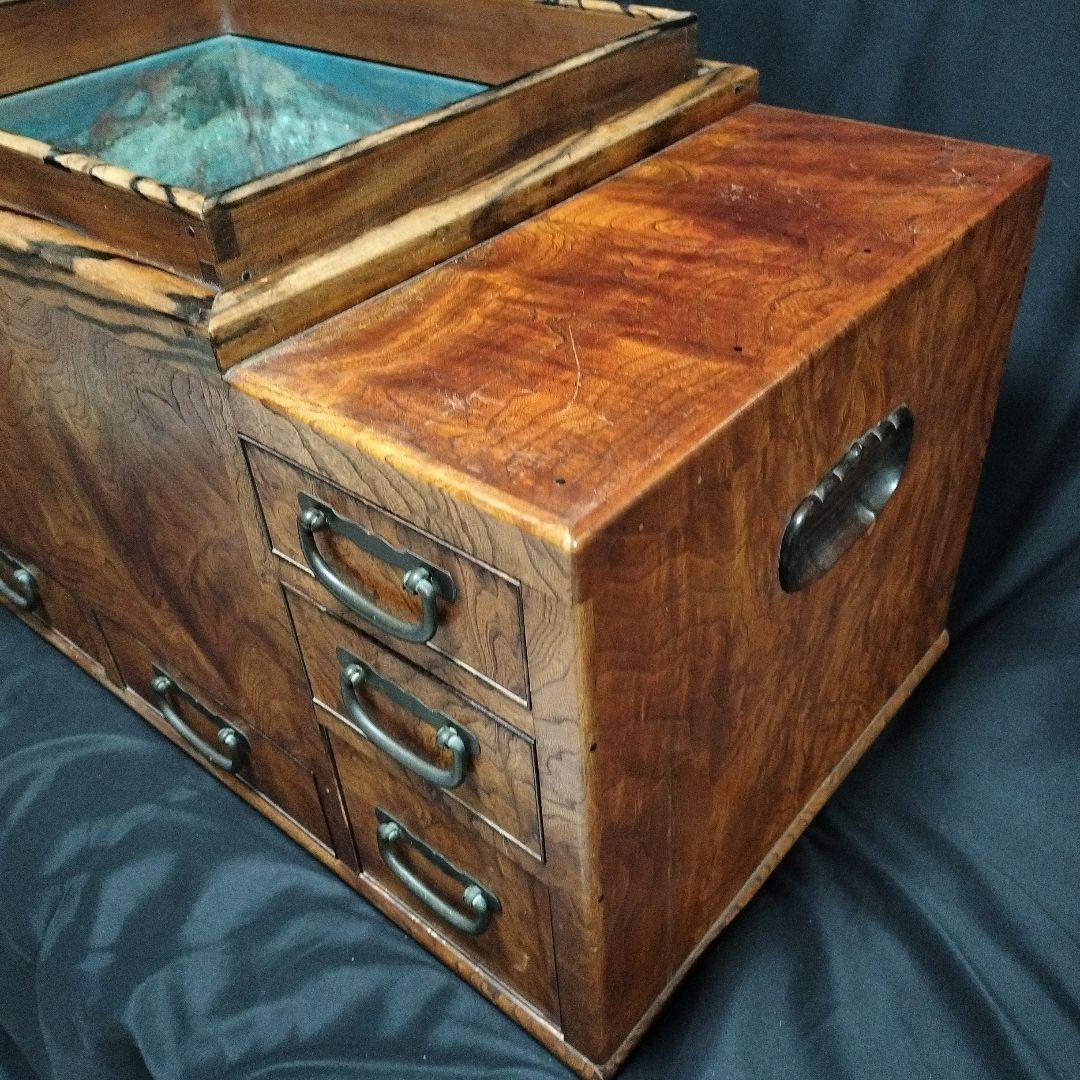 古美術 欅 黒柿 火鉢 蓋付 骨董 古道具