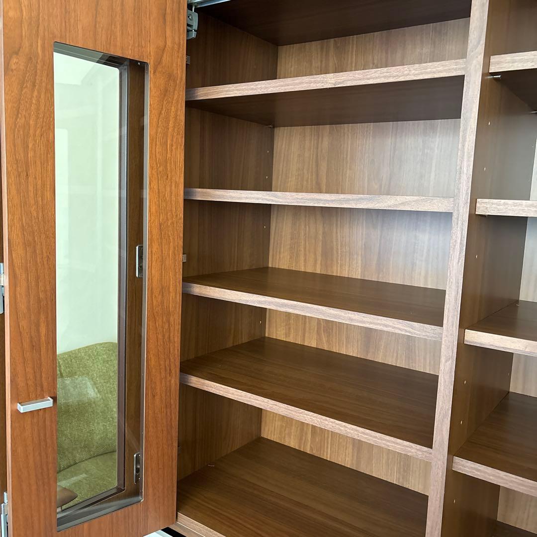 美品ACTUS購入 日本製 食器棚 本棚シェルフ引き出し収納 稼動棚カップボード