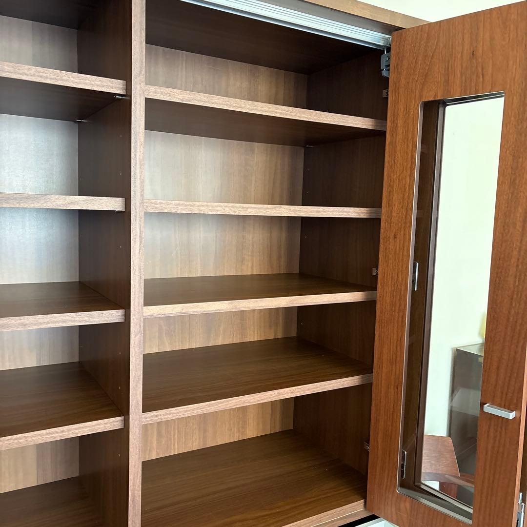 美品ACTUS購入 日本製 食器棚 本棚シェルフ引き出し収納 稼動棚カップボード