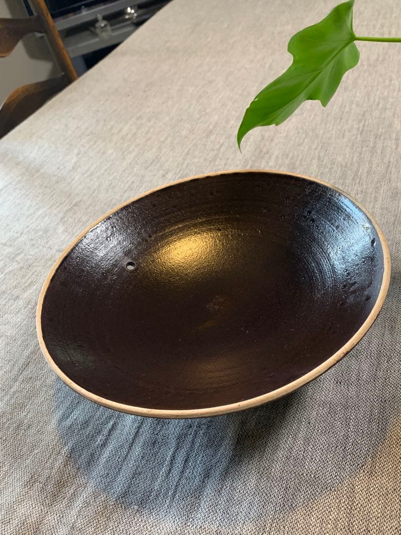 大道正男 作家 土鍋 黒釉 長谷園 伊賀焼 大型 33cm 上質デザイン 美品