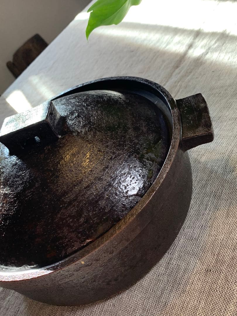 大道正男 作家 土鍋 黒釉 長谷園 伊賀焼 大型 33cm 上質デザイン 美品