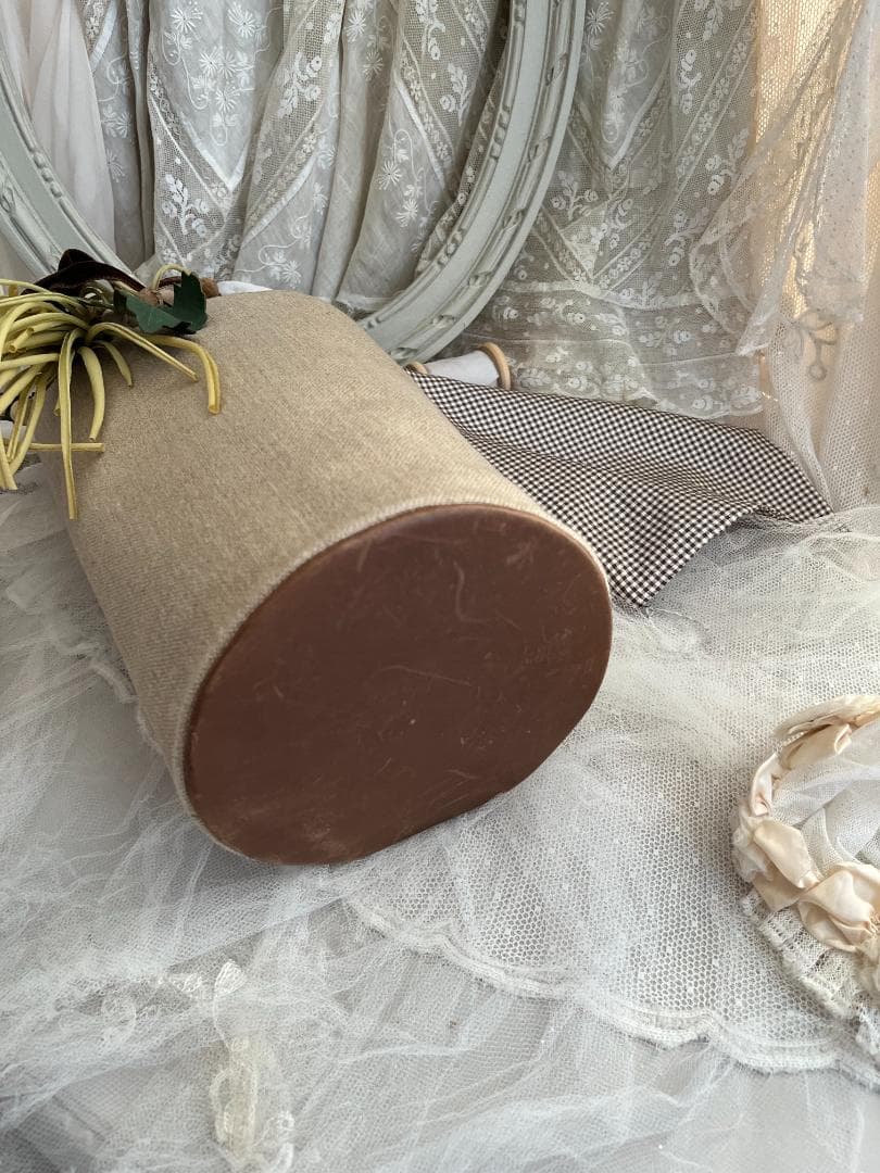 【美品】刺繍作家　森れい子さんのバケツ型バッグ/ 花コサージュ付き