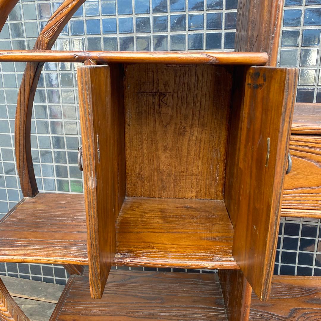 ヴィンテージ 円形飾り棚 小引き出し シノワズリ 李朝 店舗什器 インテリア