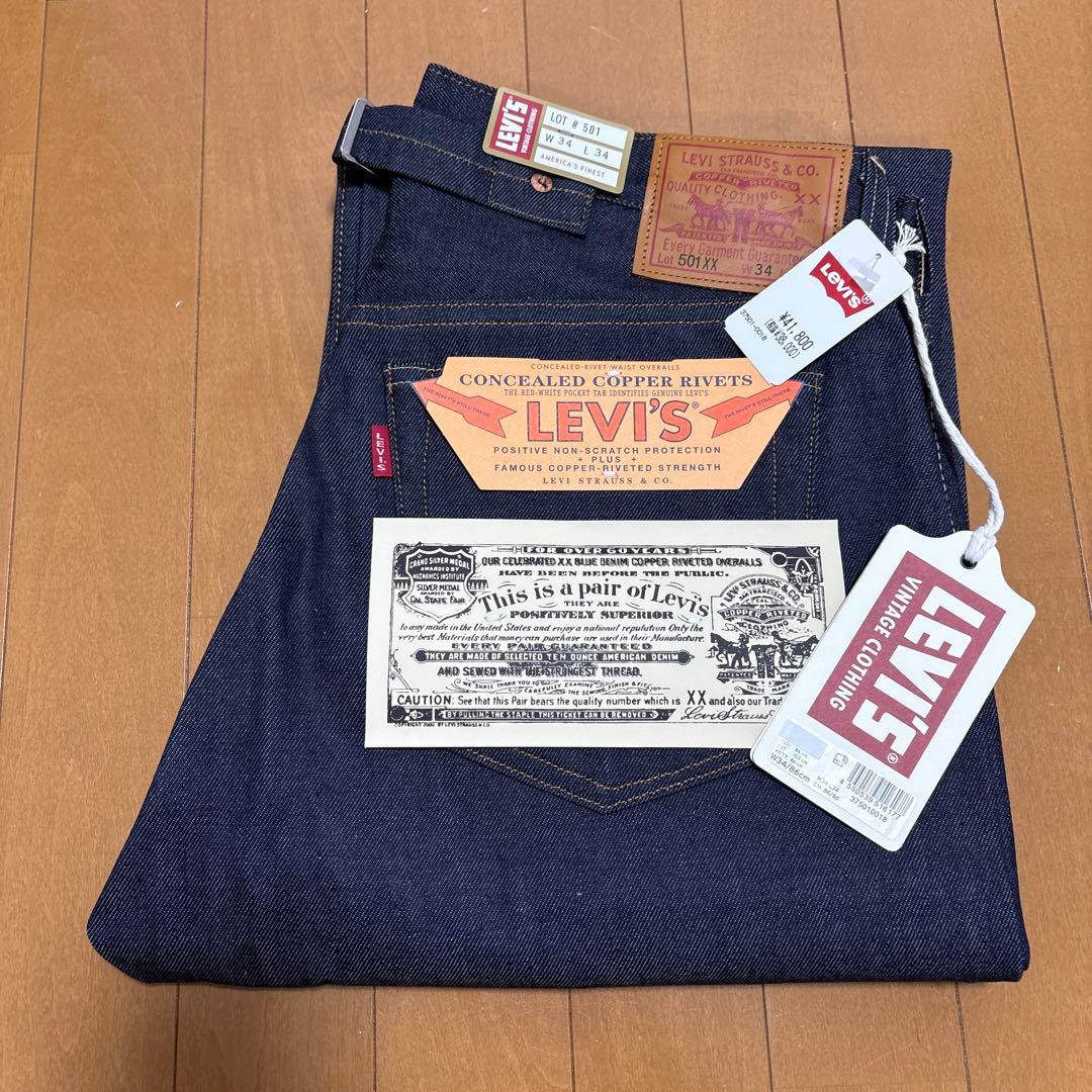 新品　LVC 501XX 1937年モデル リジット37501-0018 W34