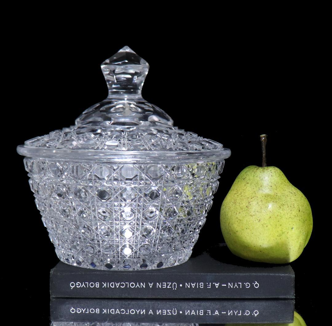オールド・バカラ レア型最大級 1.6kg 重厚切子蓋物 ディアマン・ピエーリー
