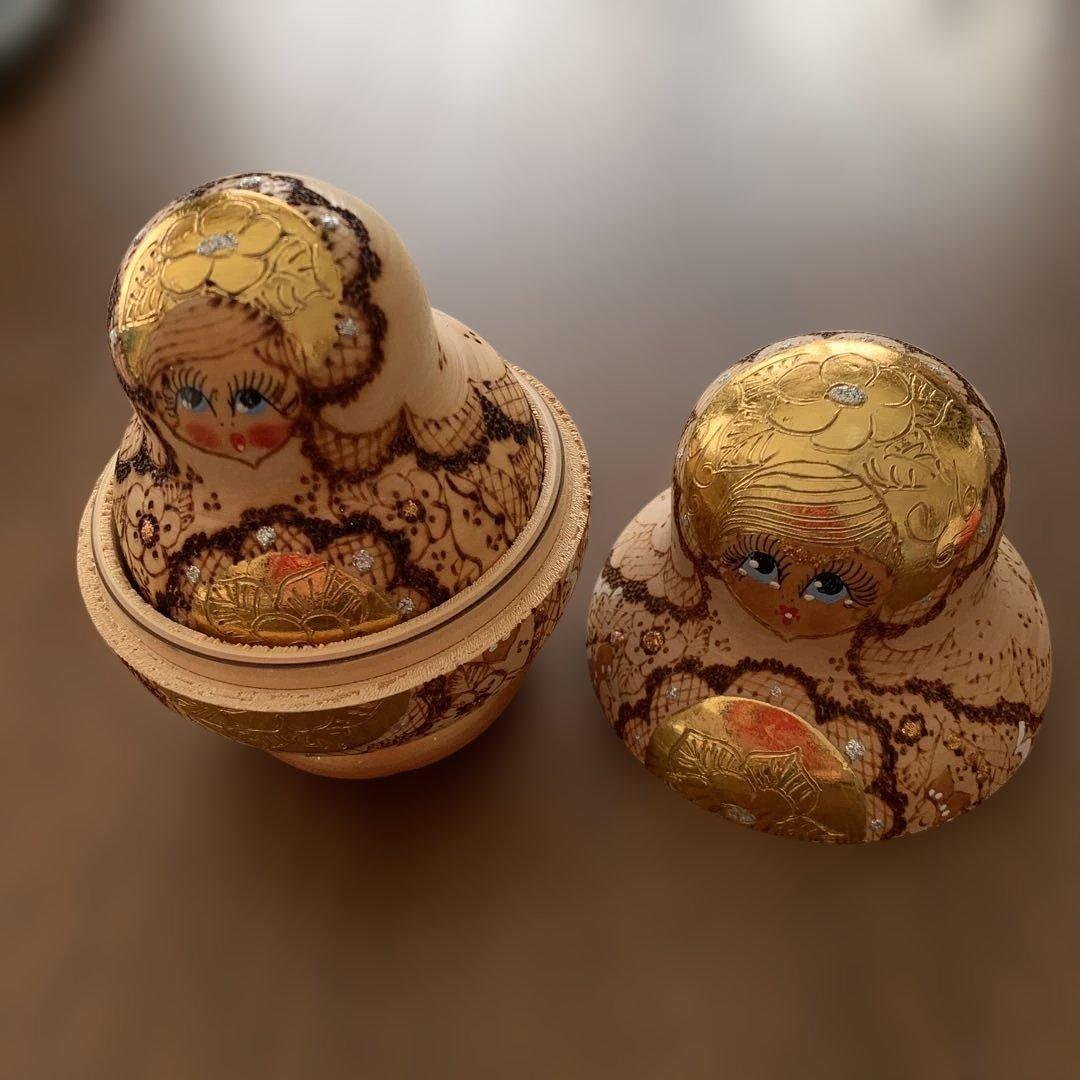 木製金彩使用⭐️マトリョーシカ⭐️全8体⭐️超美品