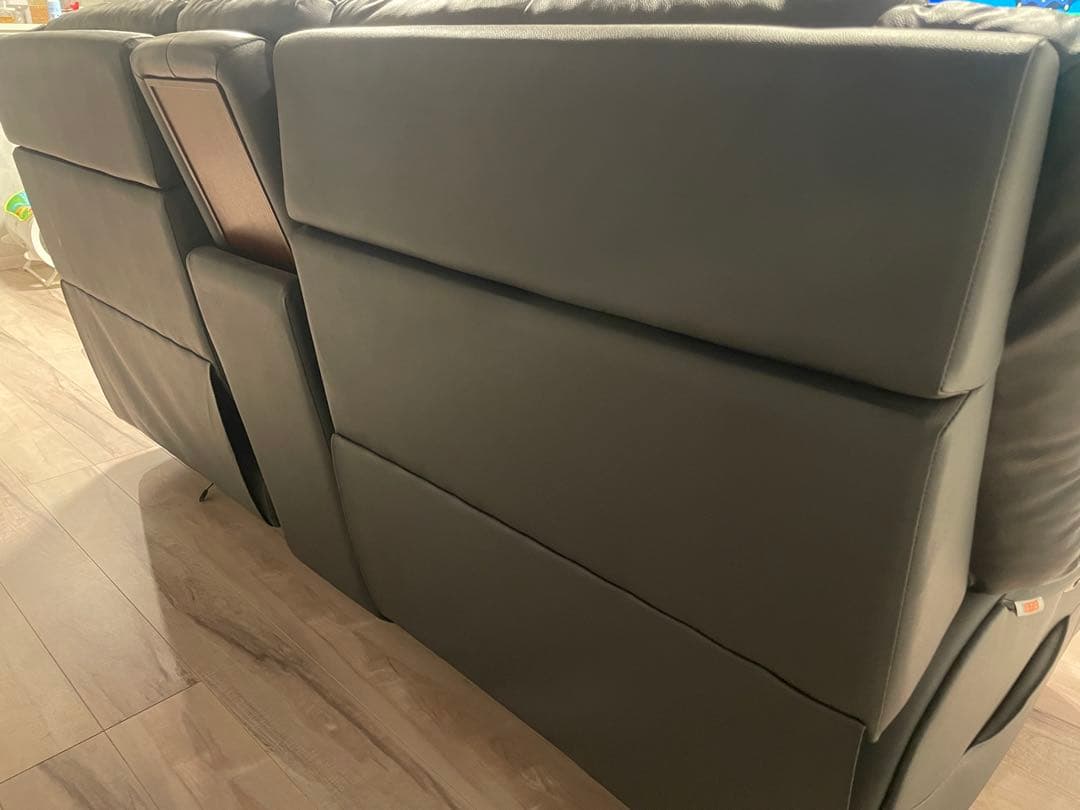 匠大塚　電動リクライニングソファ レザー 3人掛けソファ 黒