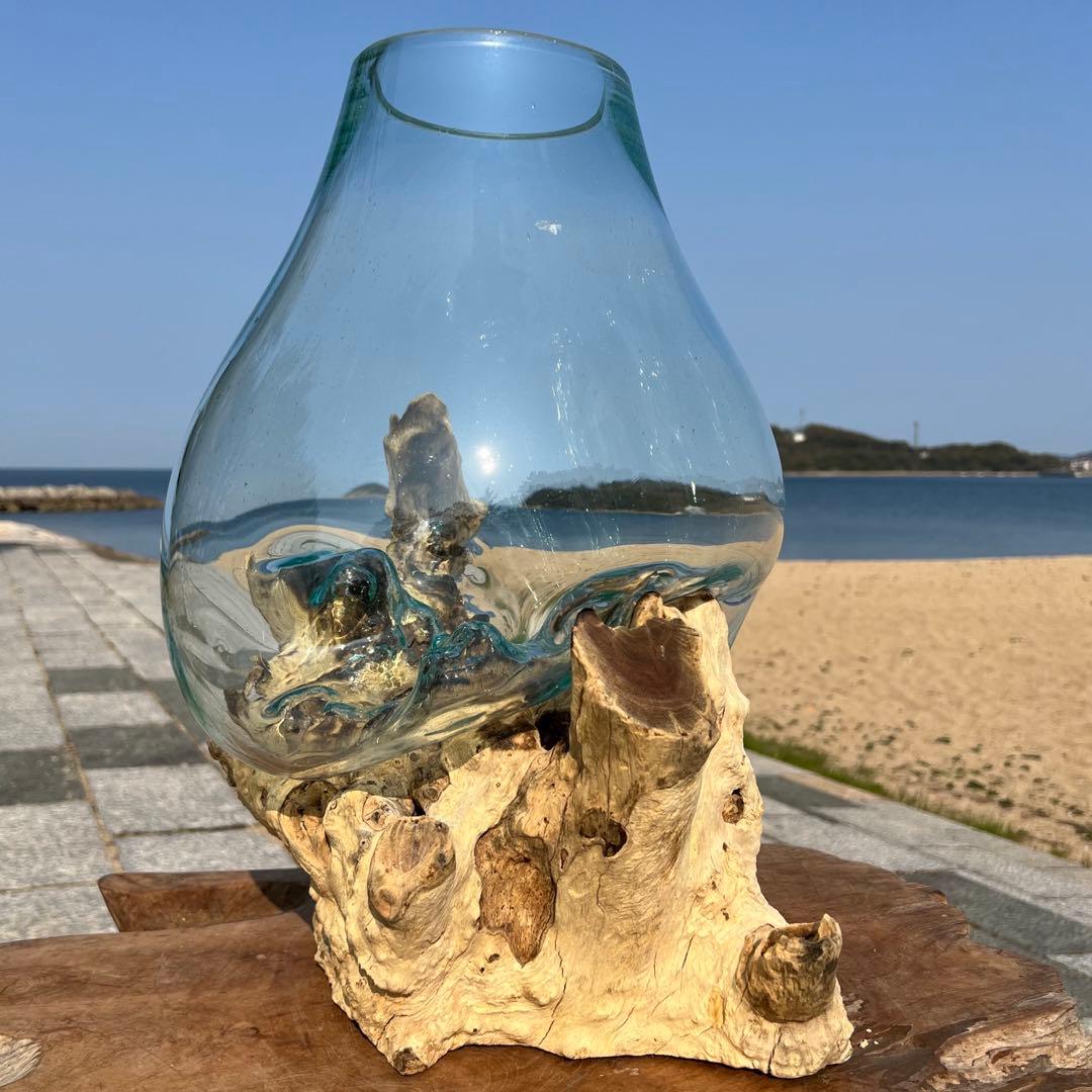 超超特大流木ガラスオブジェWB 花瓶 金魚鉢 水槽 苔リウム メダカ容器 超大型