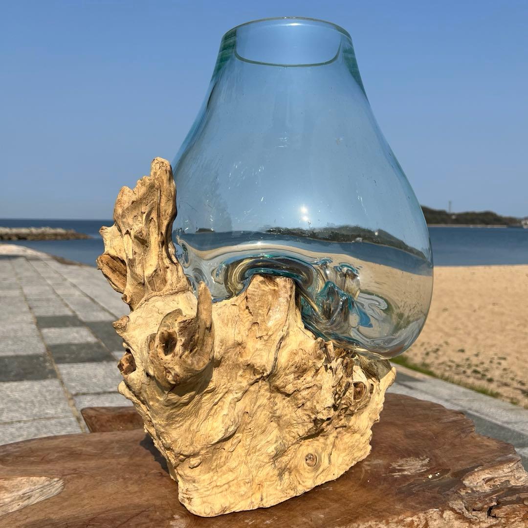 超超特大流木ガラスオブジェWB 花瓶 金魚鉢 水槽 苔リウム メダカ容器 超大型