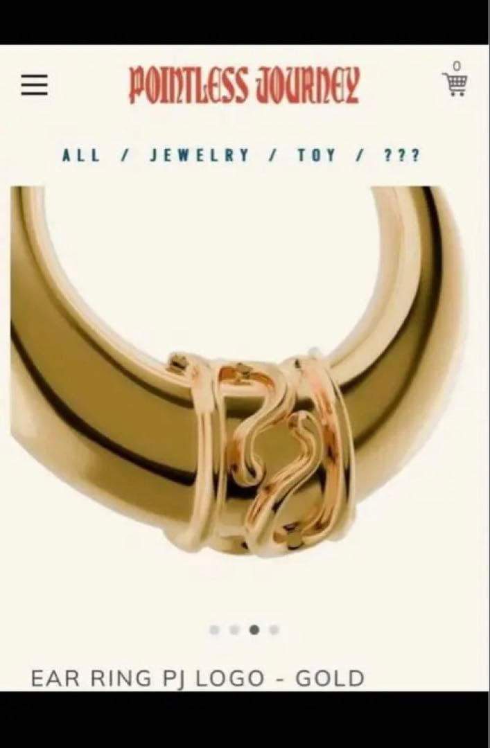 アクセサリー POINTLESS JOURNEY EAR RING PJ LOGO -GOLD