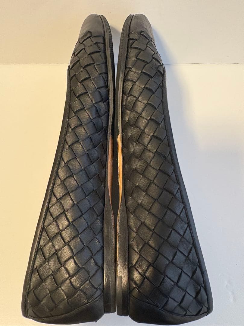 ✨️美品✨️　ボッテガヴェネタ　イントレチャート　フラットパンプス　レザー　黒