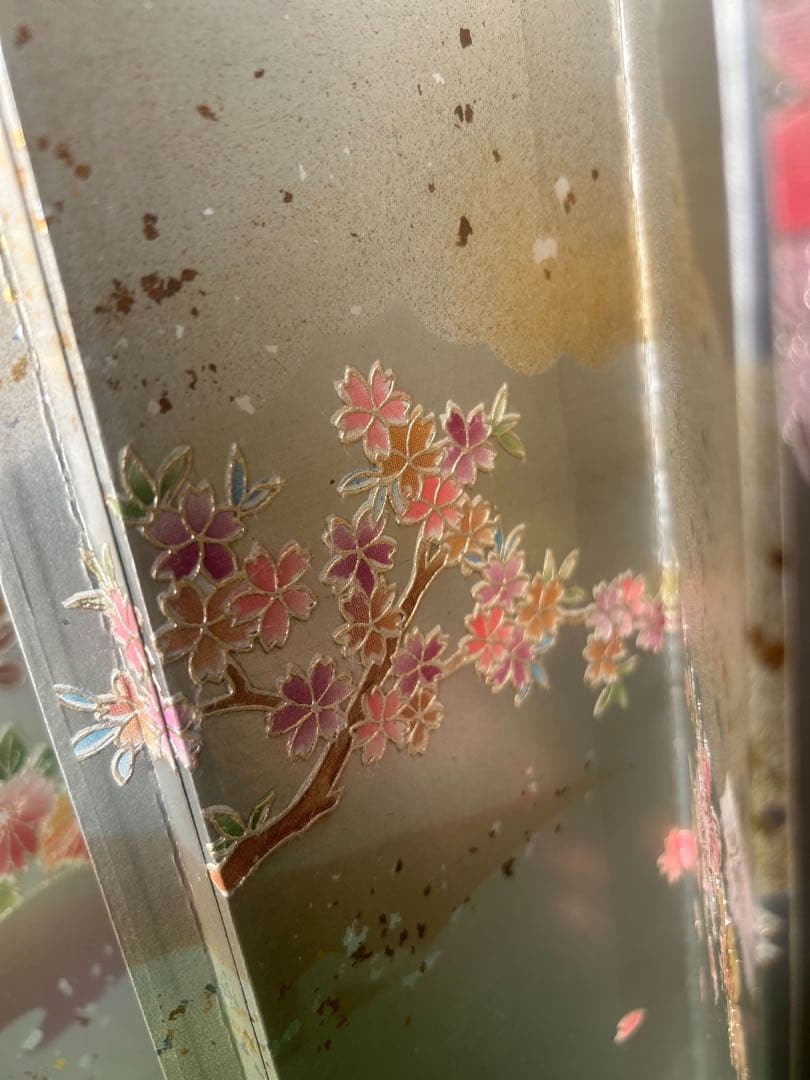 [専用] 錫箔花かすみ十曲一本物 屏風　13号　　お正月飾り用に・ひな祭り用に