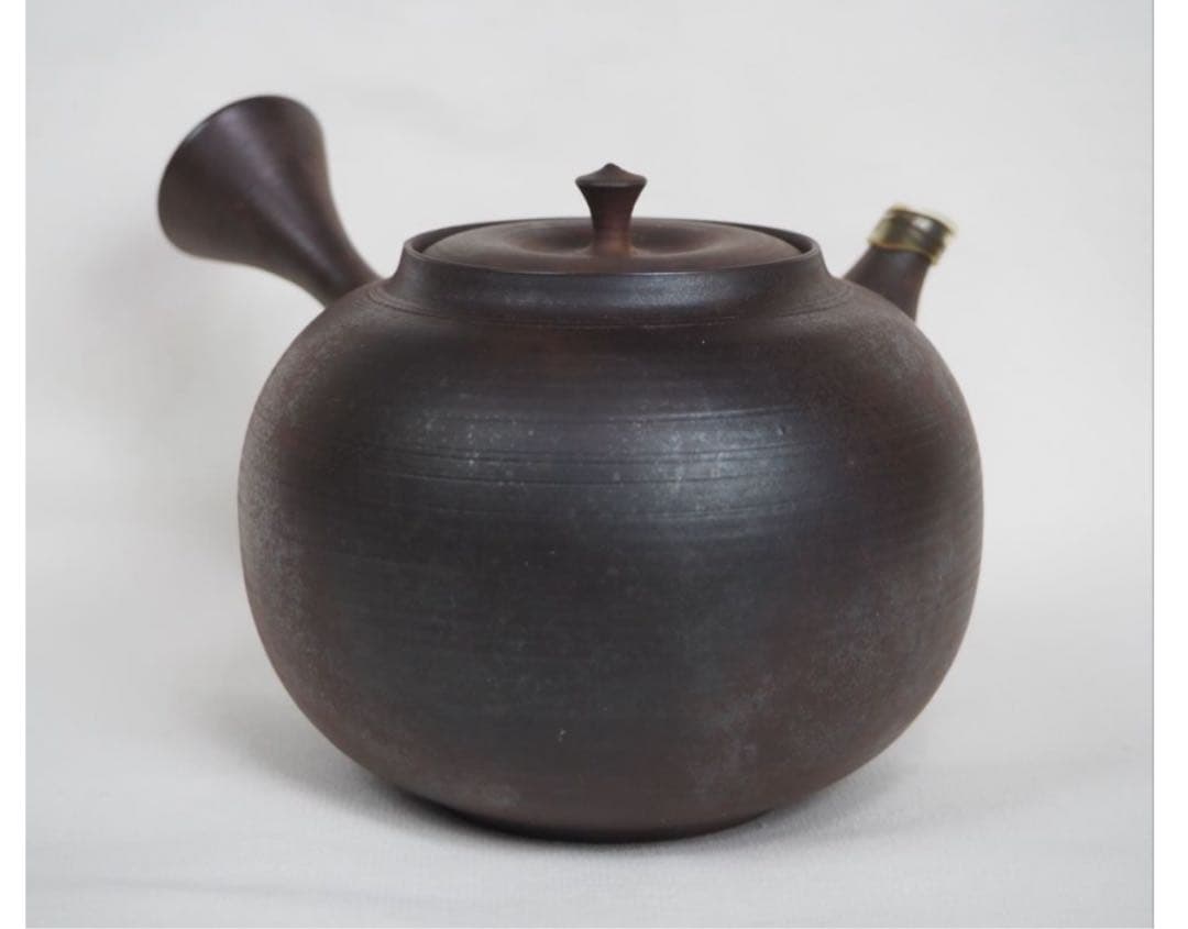 送料無料　常滑名工 水野陽景作 窯変朱泥急須　薄胎重さ145ｇ　煎茶道具