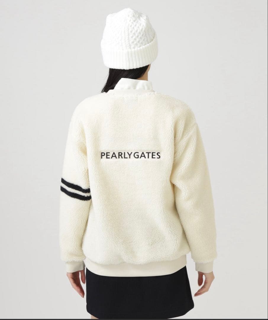 パーリーゲイツ　ボアトップス　もこもこ　新品　ホワイト　サイズ1 最新作