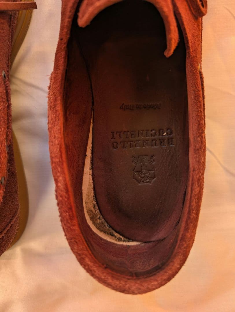 ブルネロクチネリ スエード シューズ バーガンディ 42.5 付属品あり