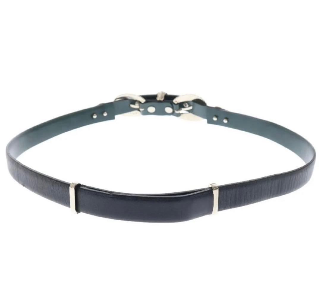 【早い者勝ち】TOGA PULLA バックルベルト ブラック×グリーン