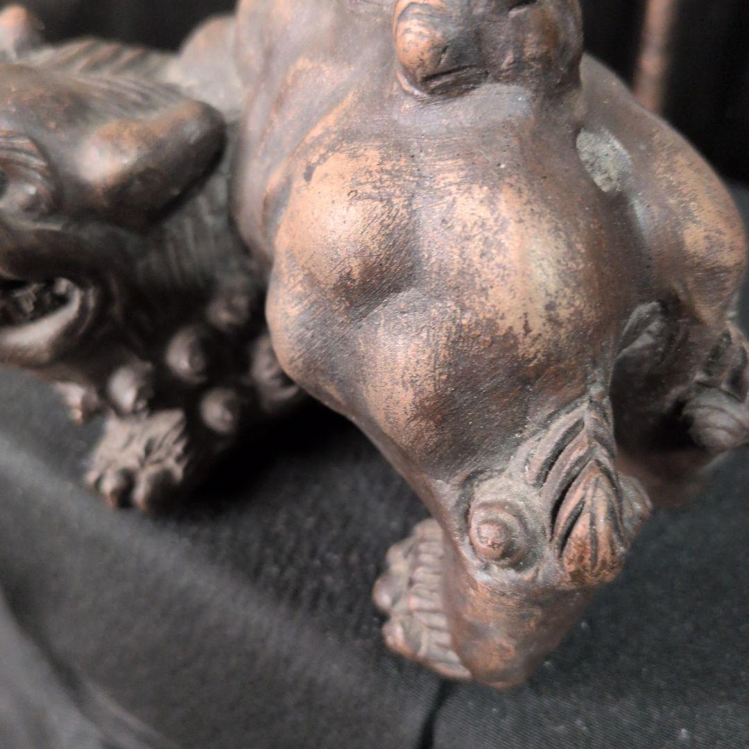 縁起物★威風堂々★備前焼★狛獅子★獅子★骨董品 古美術