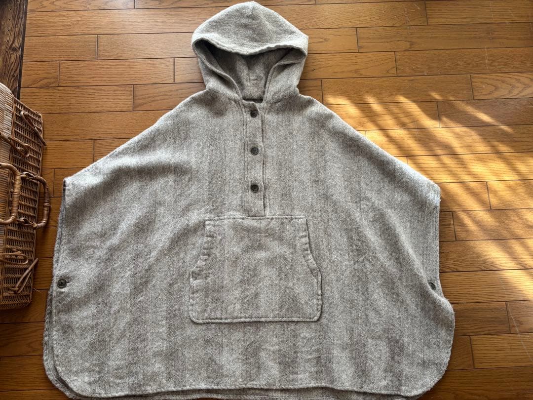 ジャケット・アウター argue SHETLAND WOOL LINEN VINTAGE PONCHO