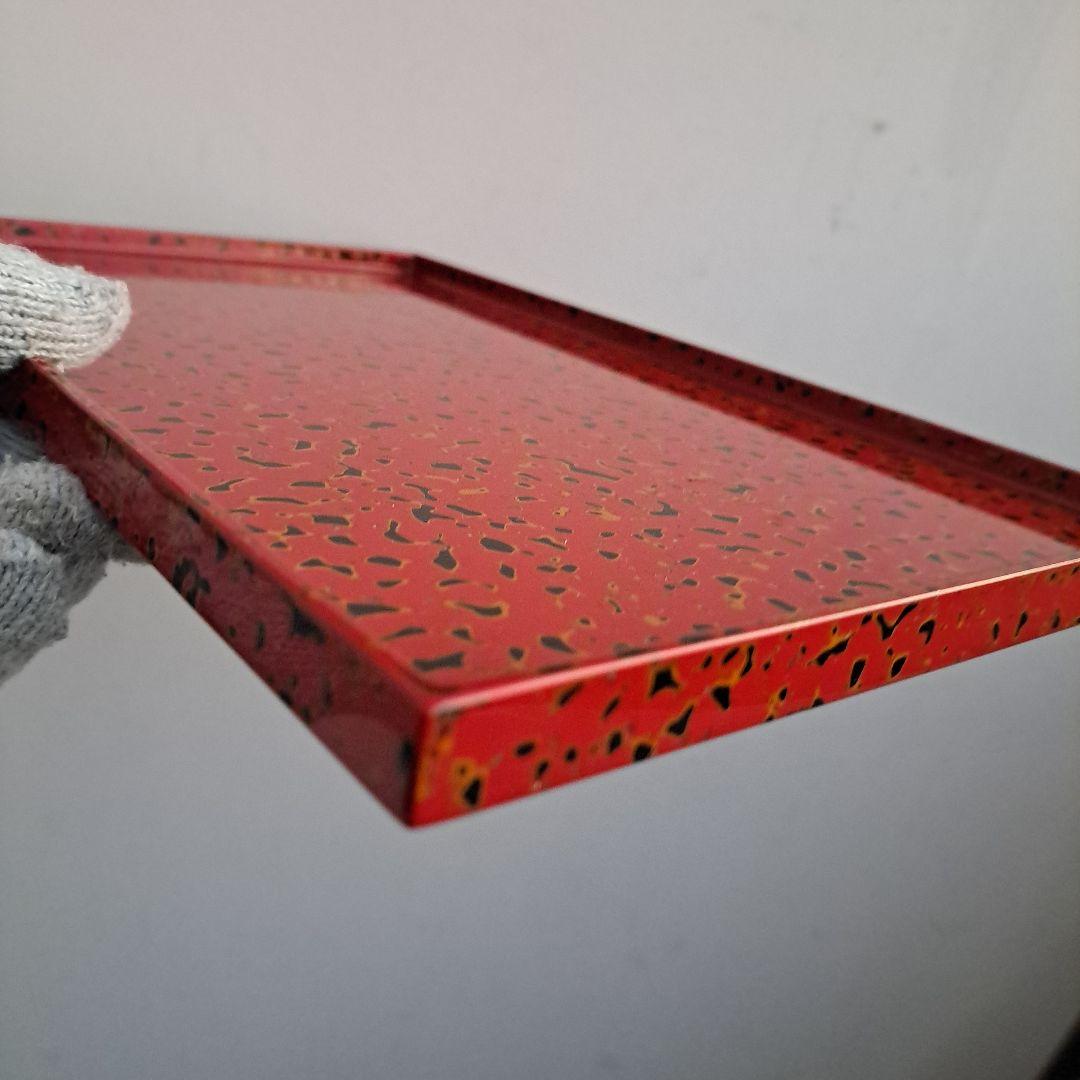 【津軽塗　尺1サイズ　長角卓上膳×1客】天然木製　唐塗\"赤上※1客分の価格表示