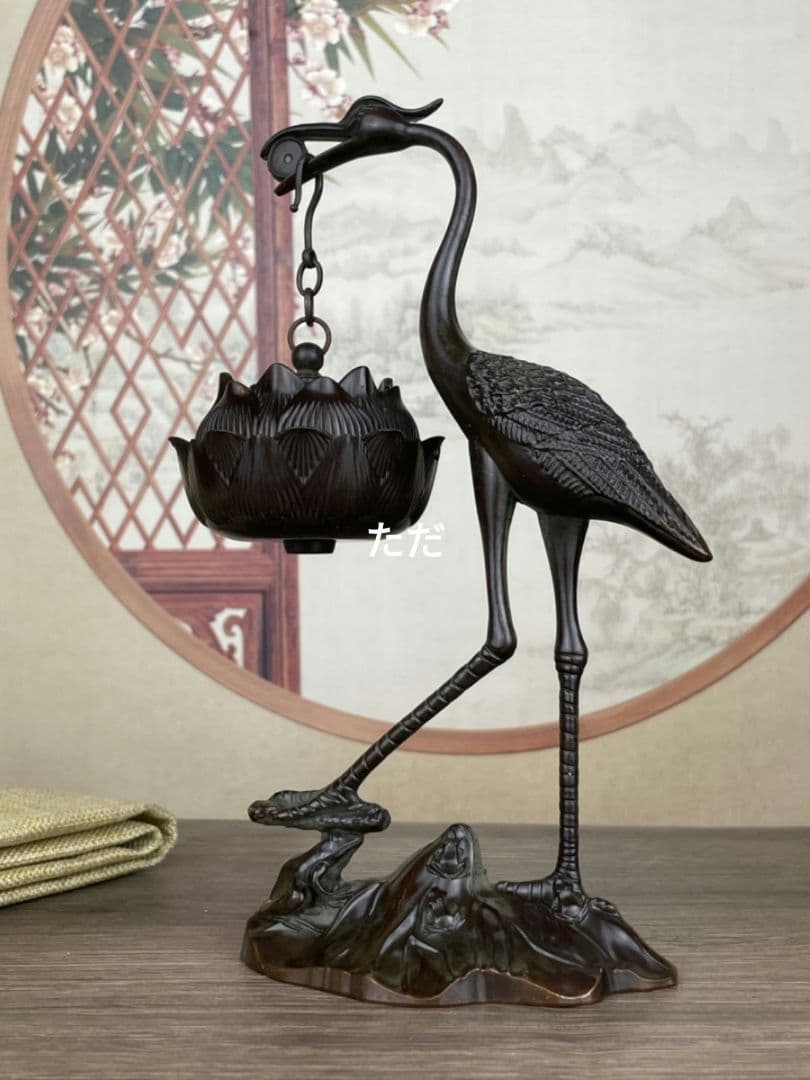 銅 細工 鶴炉 薫香炉 香道具 装飾品 工芸品 置物