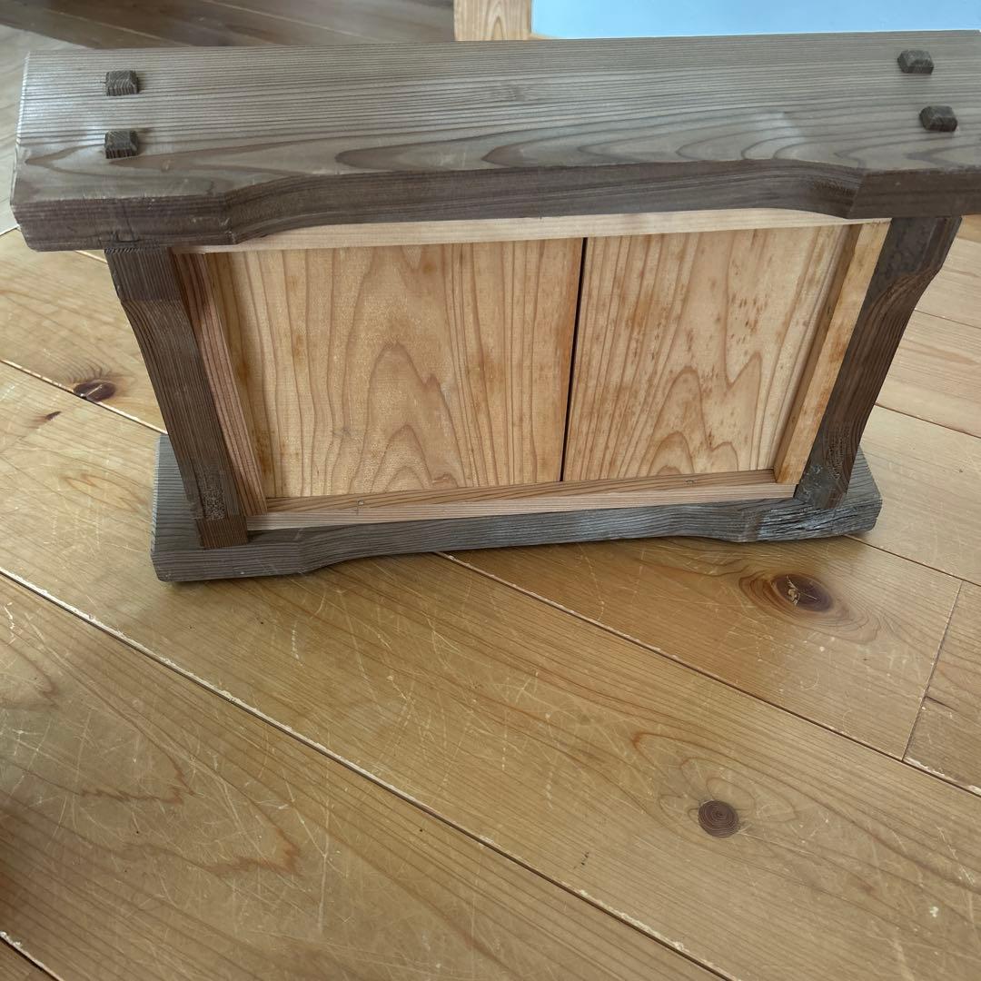 レア！！！！！ビンテージ 水盤（木枠、銅板）木製花器、水盤 木枠 銅板