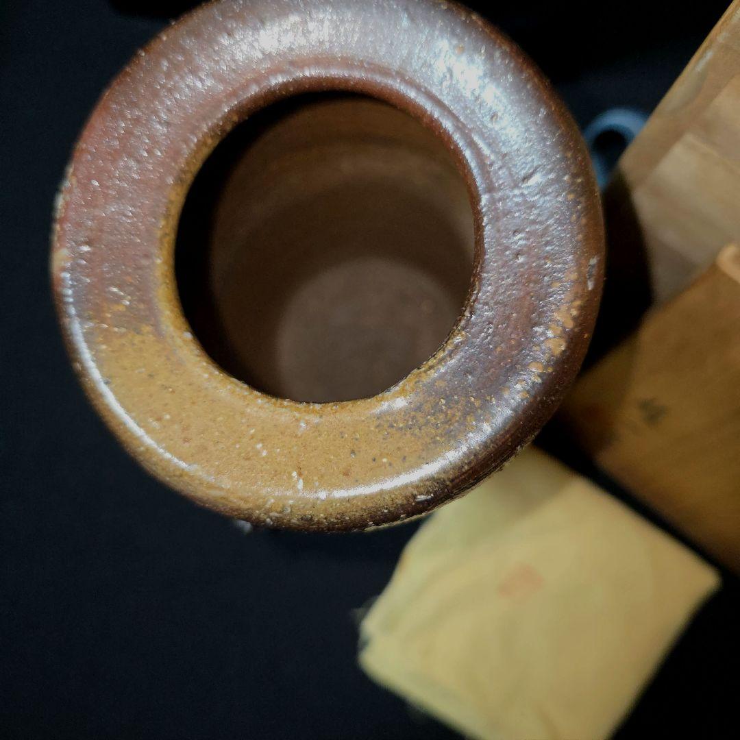 備前焼　山本雄一 造　掛花入　花瓶　茶道具