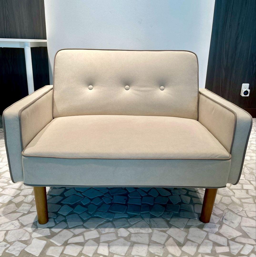 ソファー 一人用 ローソファー リクライニング フロアソファ 【ホワイト】