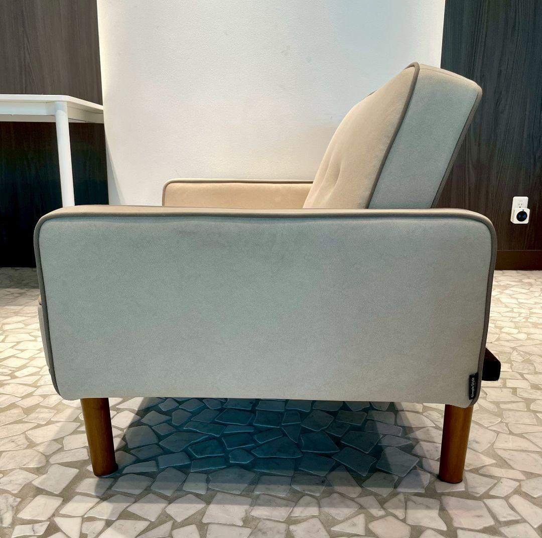 ソファー 一人用 ローソファー リクライニング フロアソファ 【ホワイト】