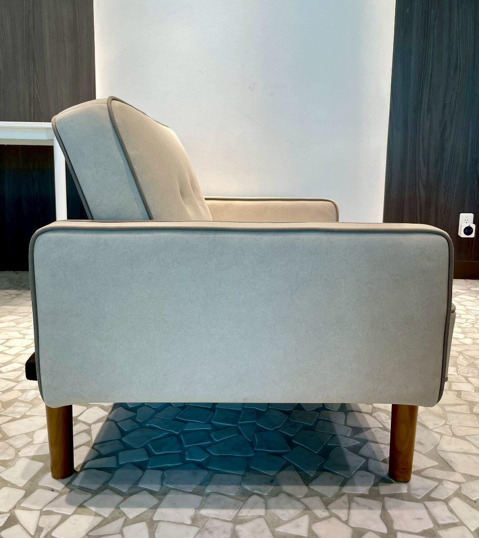 ソファー 一人用 ローソファー リクライニング フロアソファ 【ホワイト】