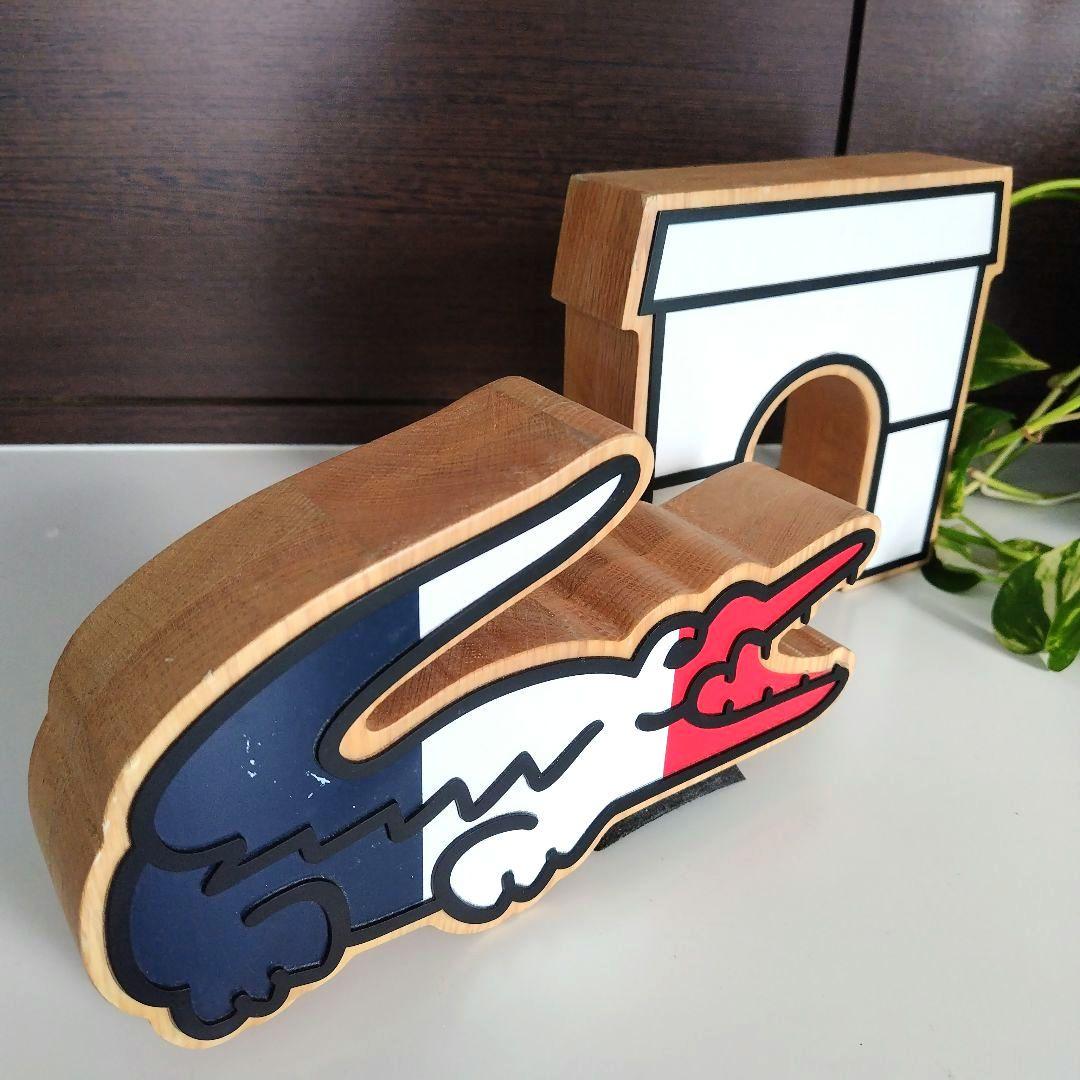 ②レア！LACOSTE 非売品 販促 店舗 木製オブジェ ワニとブリッジセット