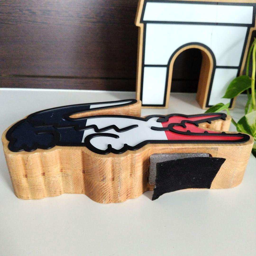 ②レア！LACOSTE 非売品 販促 店舗 木製オブジェ ワニとブリッジセット