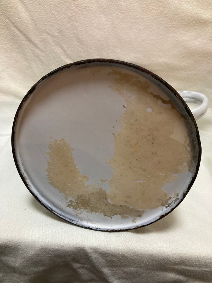 ホーローポットローズ柄フランスアンティーク