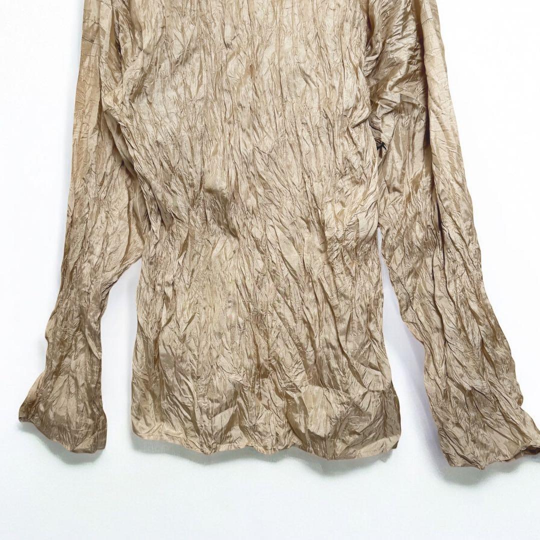 イッセイミヤケ　シワ加工　ブラウス　ベージュ M ヴィヴィアン　パンツ　 2点