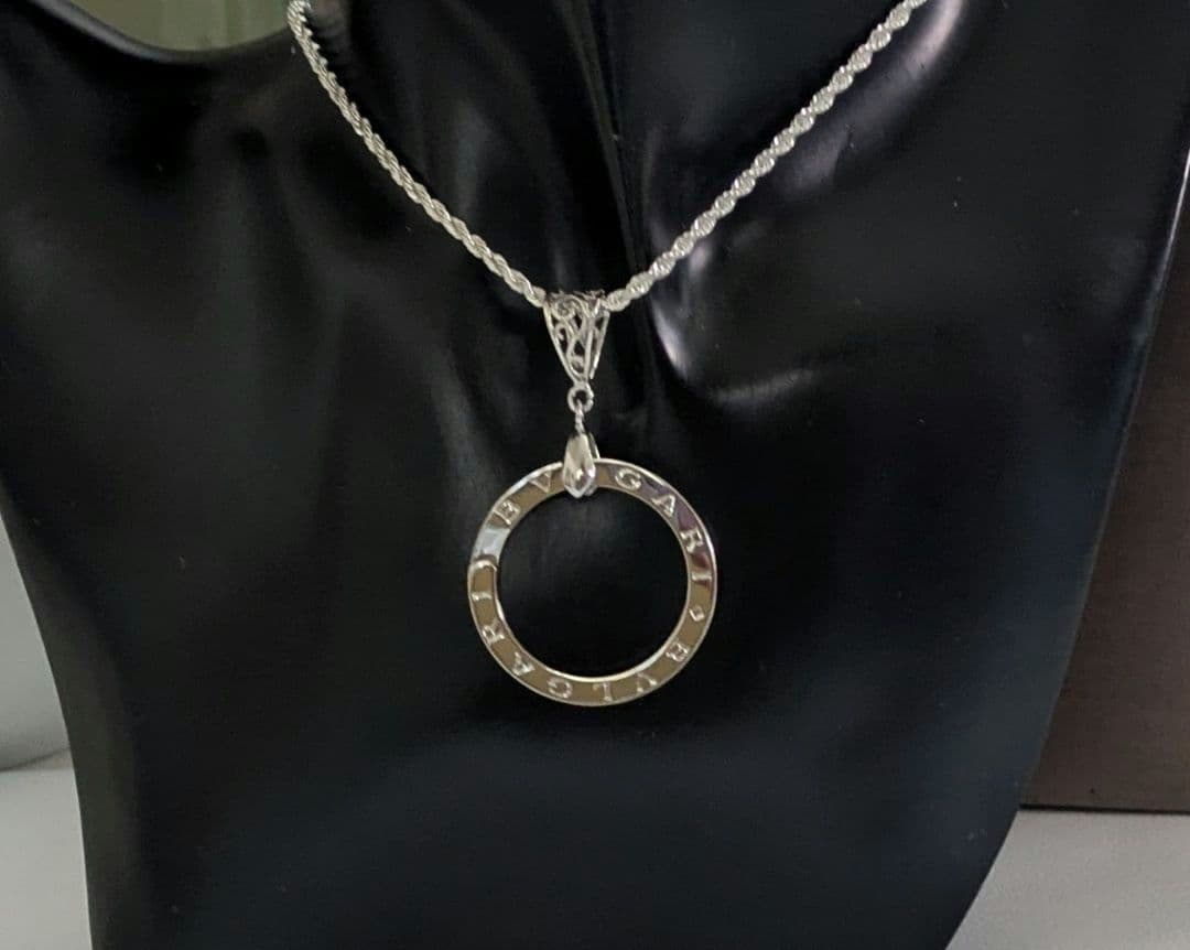 【超美品】ブルガリ キーリング シルバーネックレス 専用保存ケース付き