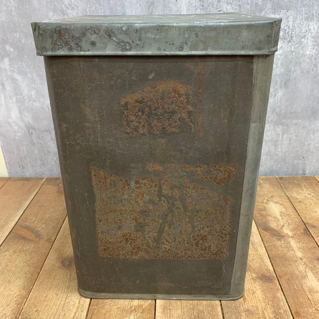 A-1 【希少】ヴィンテージ ブリキ缶 ガラス窓付き ショーケース 小物入れ 収