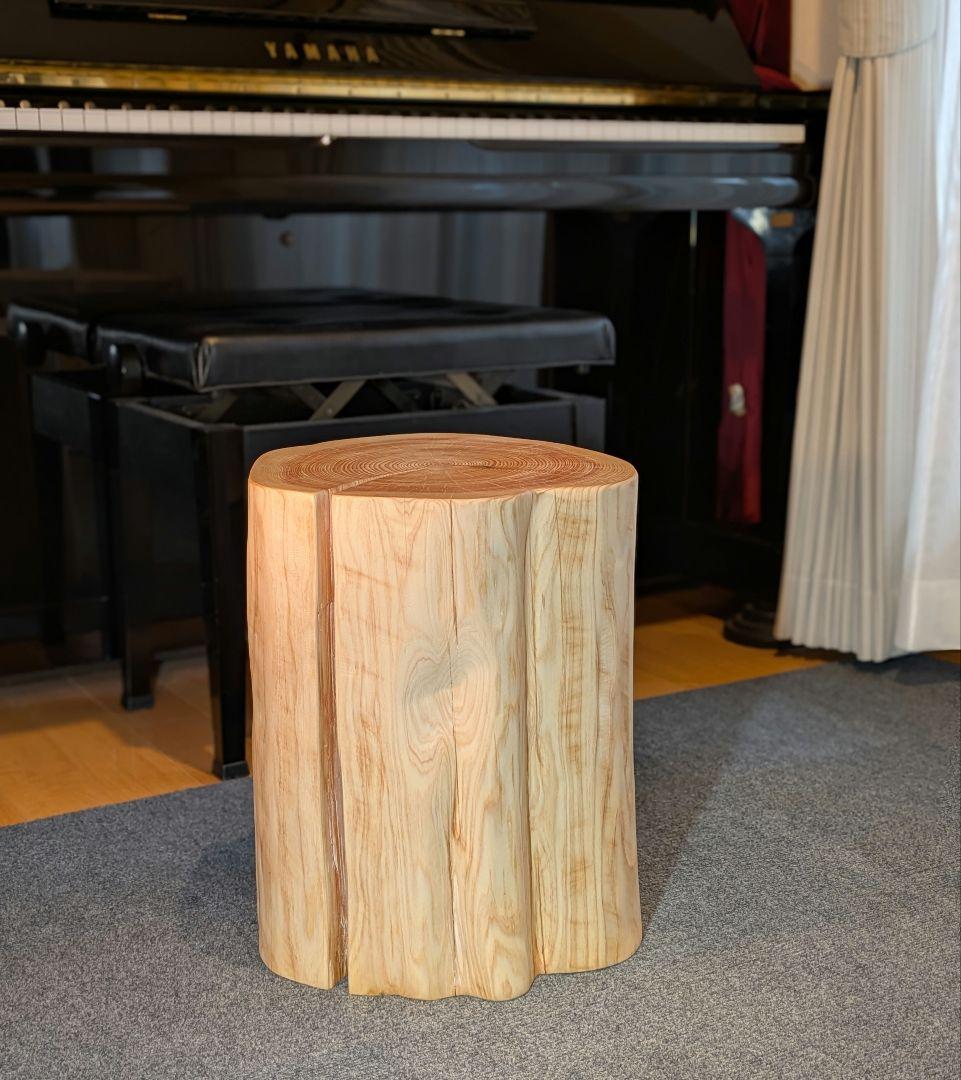 3104　　檜　切り株　丸太　椅子　 スツール　高さ約42.5cm