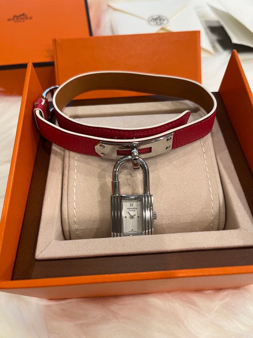 C*a様 HERMES ケリーウォッチ　ドゥーブル　ピンク×シルバー金具