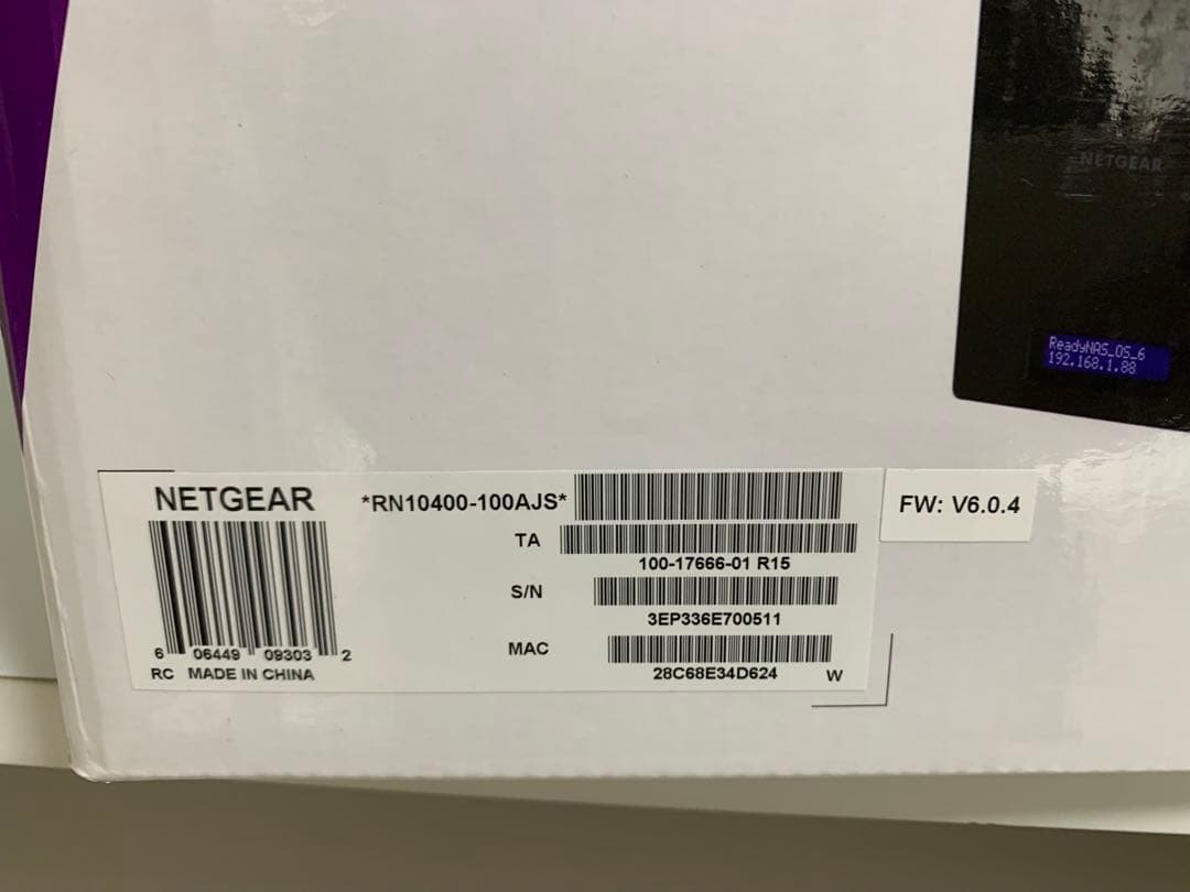 【新品】NETGEAR Ready 4Bay-NAS RN104